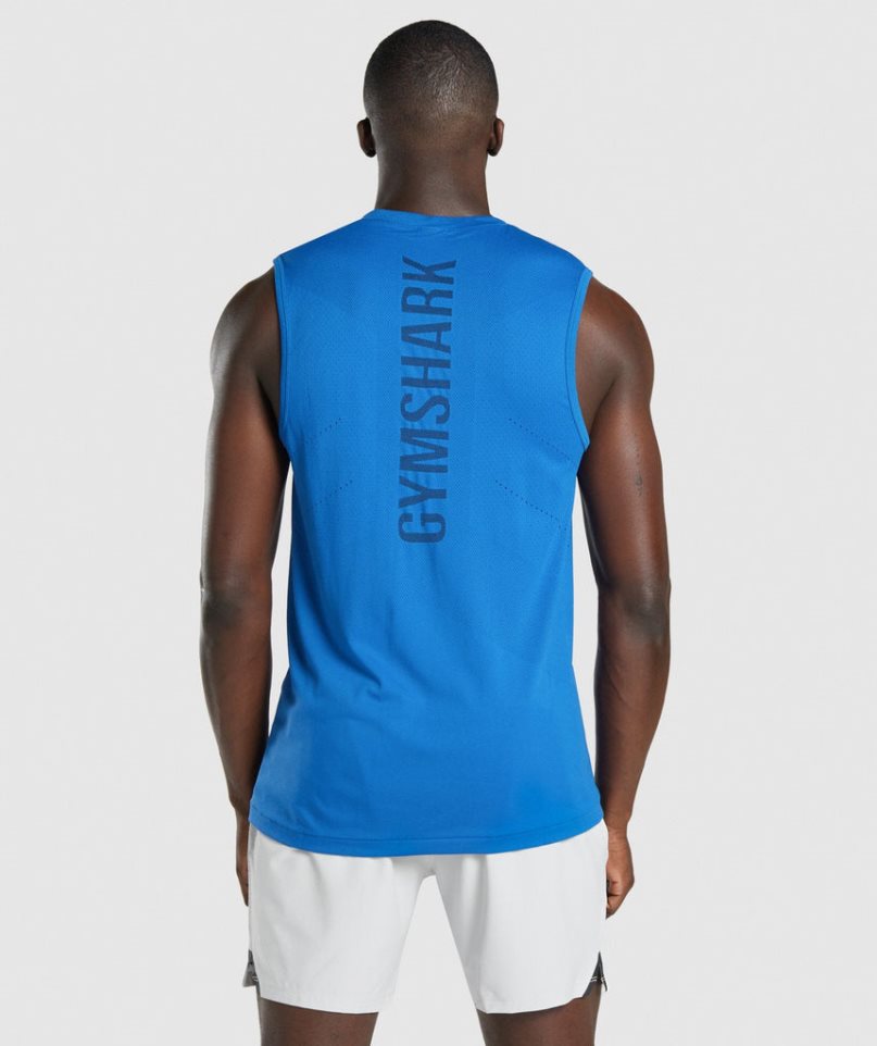 Gymshark Apex Muskelshirt Herren Blau | AT-70-TYDX