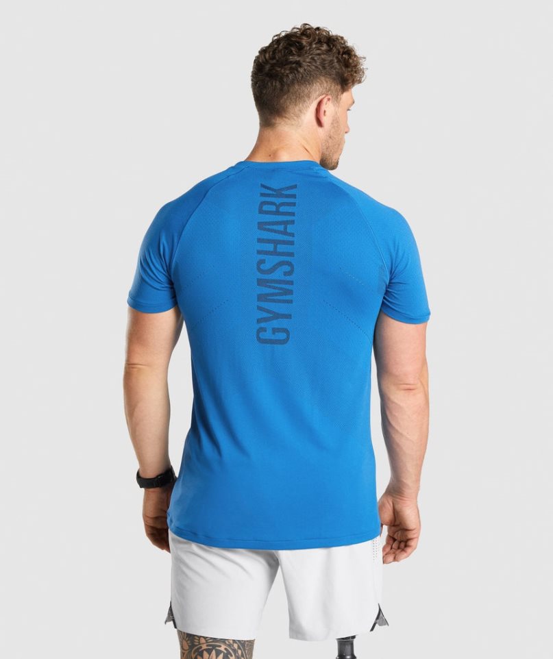 Gymshark Apex Perform T-shirts Herren Blau | AT-76-CKIN