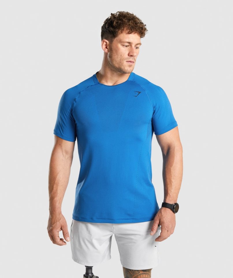 Gymshark Apex Perform T-shirts Herren Blau | AT-76-CKIN