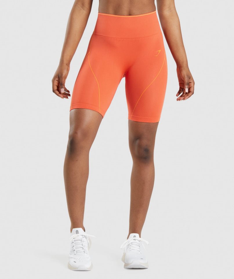 Gymshark Apex Seamless High Rise Kurze Hose Damen Orange | AT-07-TMZV