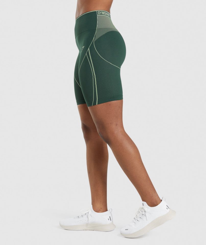 Gymshark Apex Seamless High Rise Kurze Hose Damen Grün | AT-72-HMZE