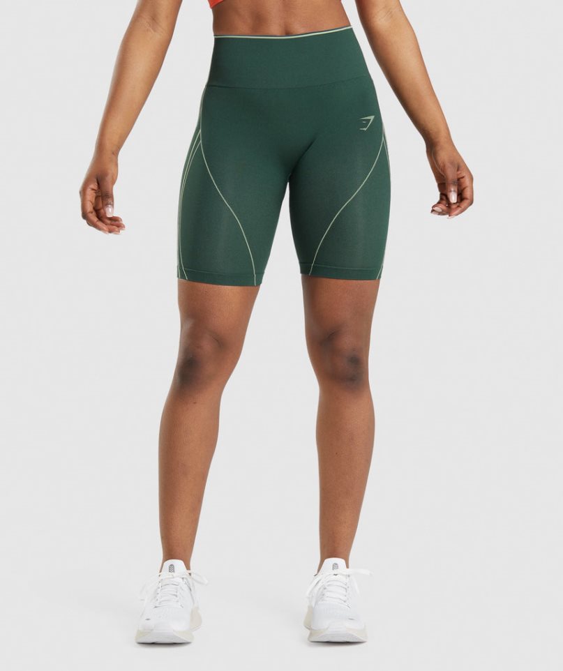 Gymshark Apex Seamless High Rise Kurze Hose Damen Grün | AT-72-HMZE