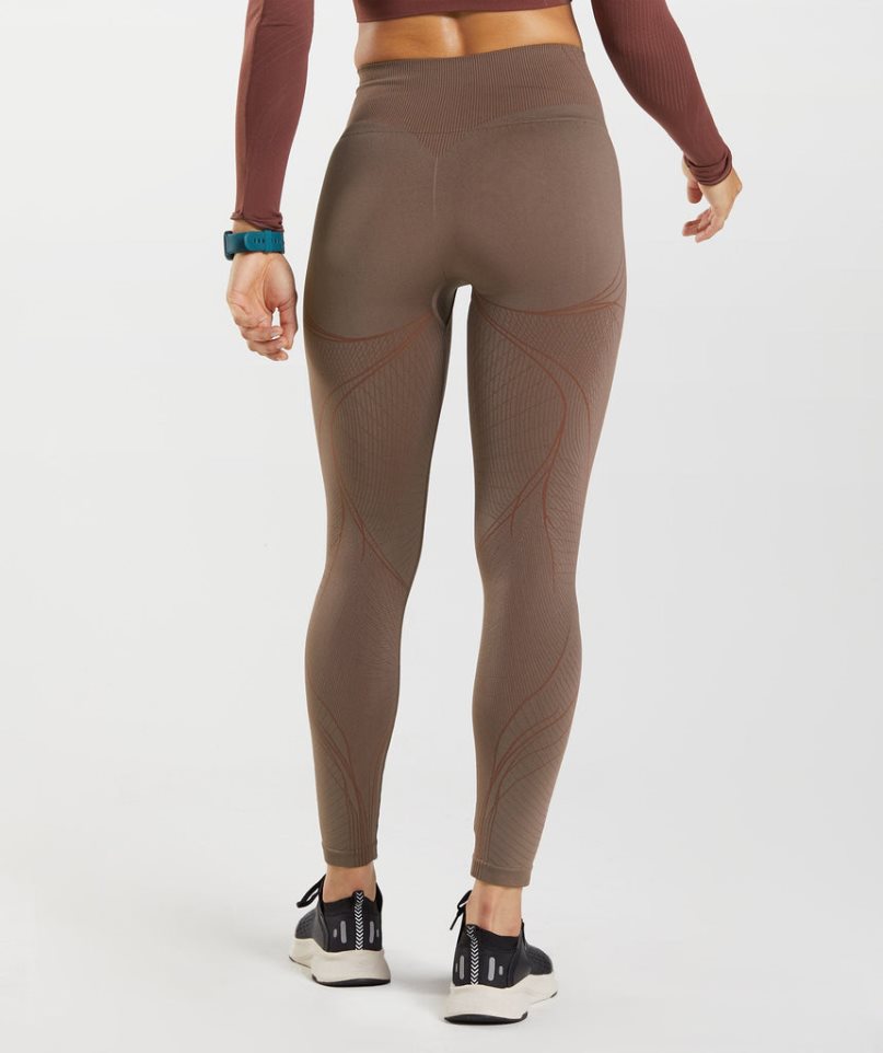 Gymshark Apex Seamless Leggings Damen Dunkelbraun | AT-71-IXOW