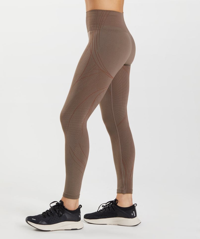 Gymshark Apex Seamless Leggings Damen Dunkelbraun | AT-71-IXOW