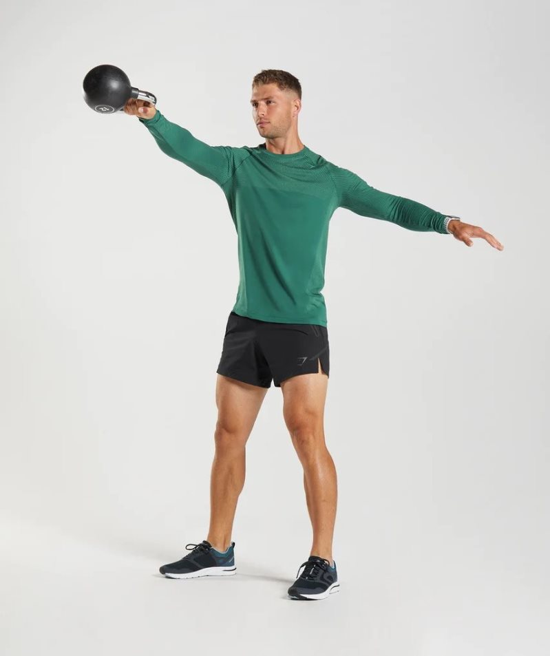 Gymshark Apex Seamless Long Sleeve T-shirts Herren Grün | AT-31-NFKZ