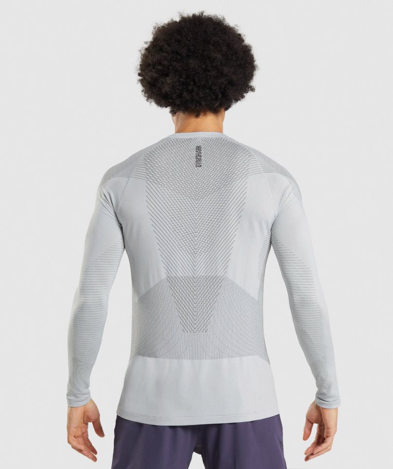 Gymshark Apex Seamless Long Sleeve T-shirts Herren Hellgrau | AT-86-SXNE