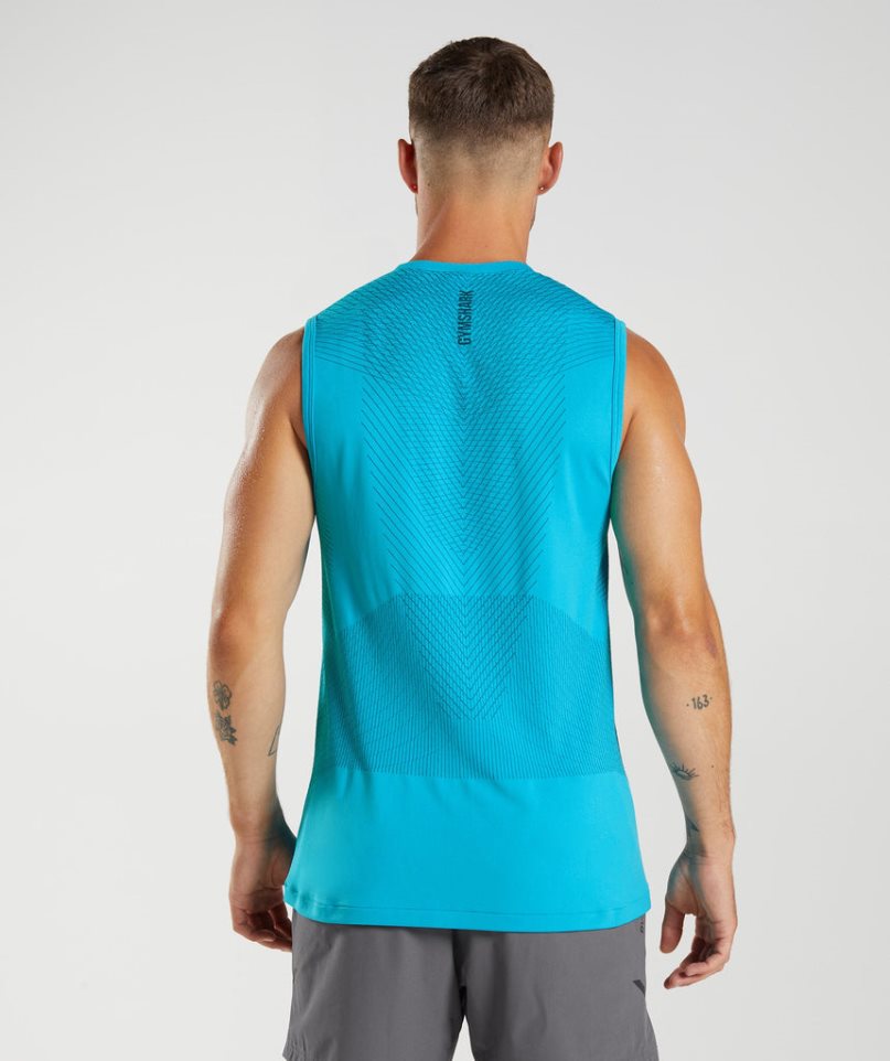 Gymshark Apex Seamless Muskelshirt Herren Blau | AT-19-HRKW