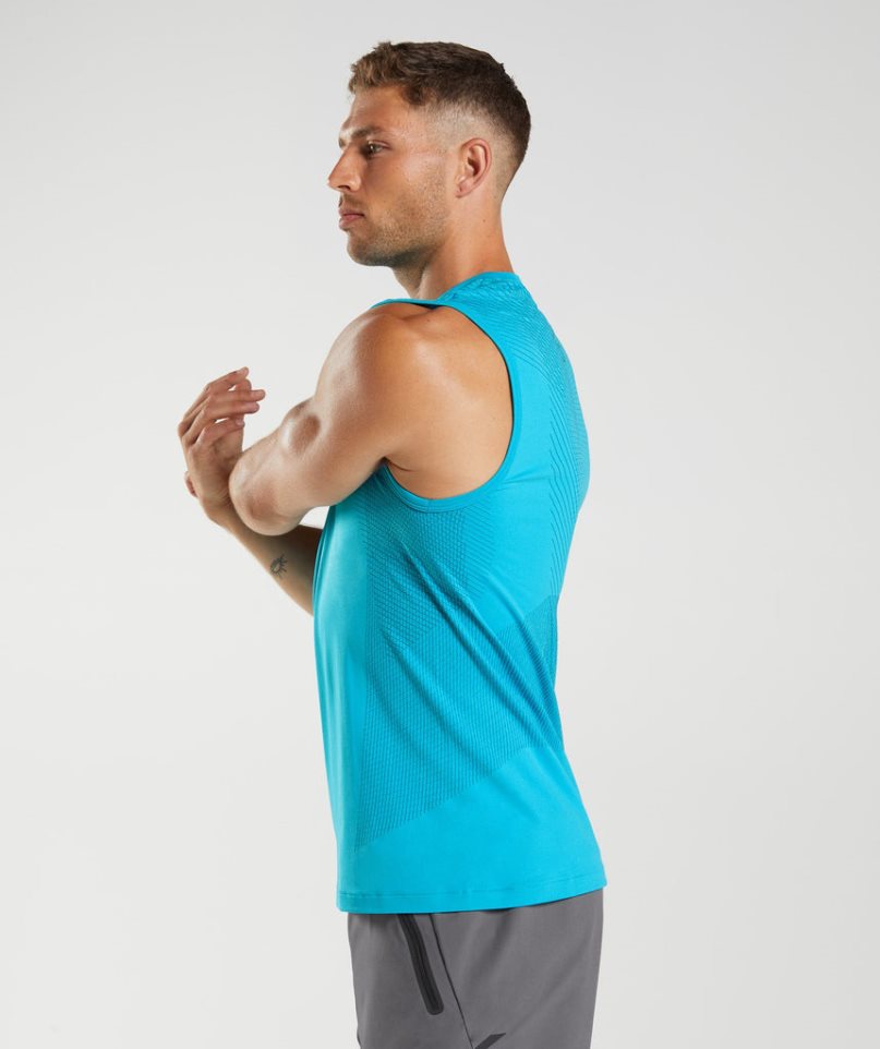 Gymshark Apex Seamless Muskelshirt Herren Blau | AT-19-HRKW