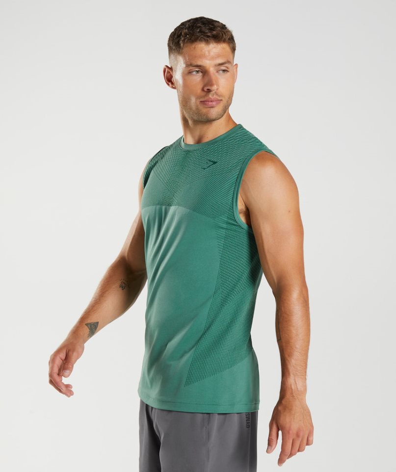 Gymshark Apex Seamless Muskelshirt Herren Grün | AT-53-GLZA