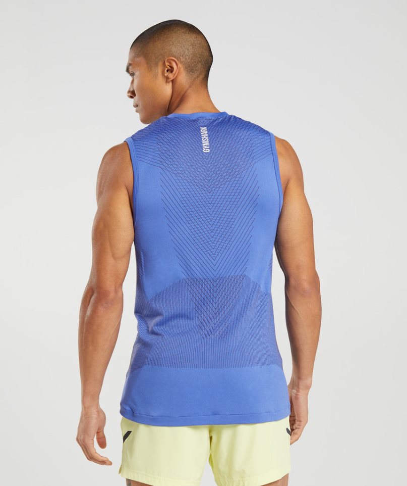 Gymshark Apex Seamless Muskelshirt Herren Blau | AT-73-OKDJ