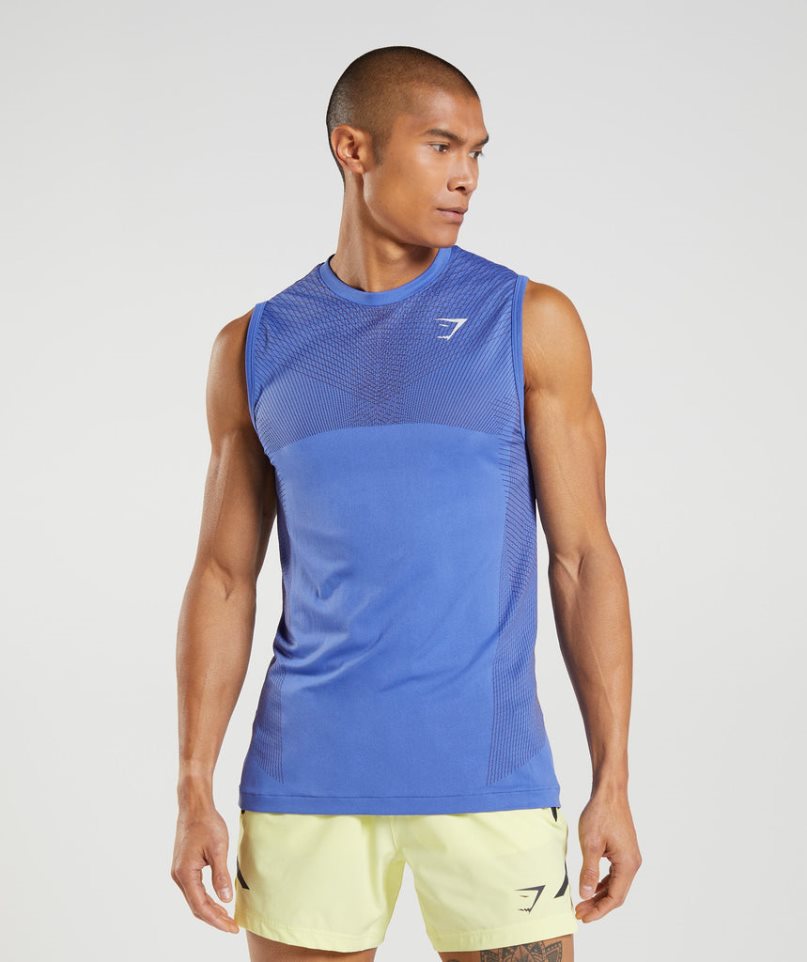 Gymshark Apex Seamless Muskelshirt Herren Blau | AT-73-OKDJ