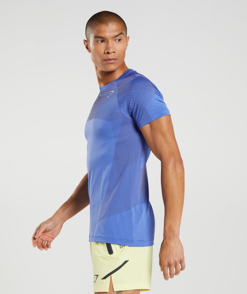 Gymshark Apex Seamless T-shirts Herren Blau | AT-01-LOZT