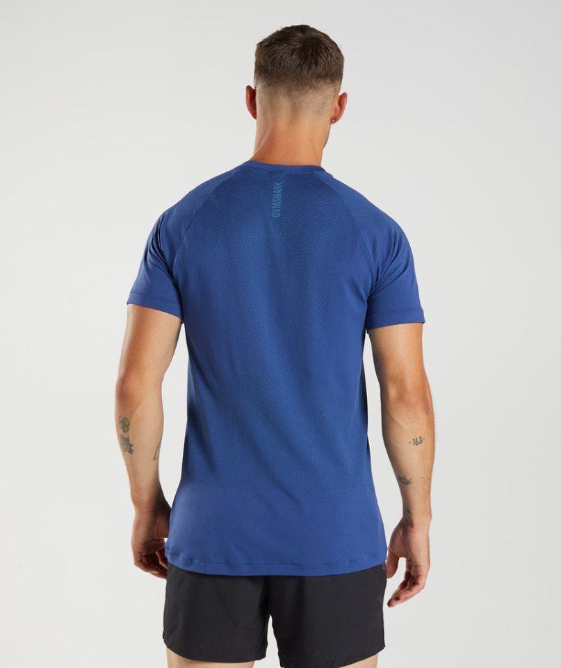 Gymshark Apex Seamless T-shirts Herren Blau | AT-42-EDIK