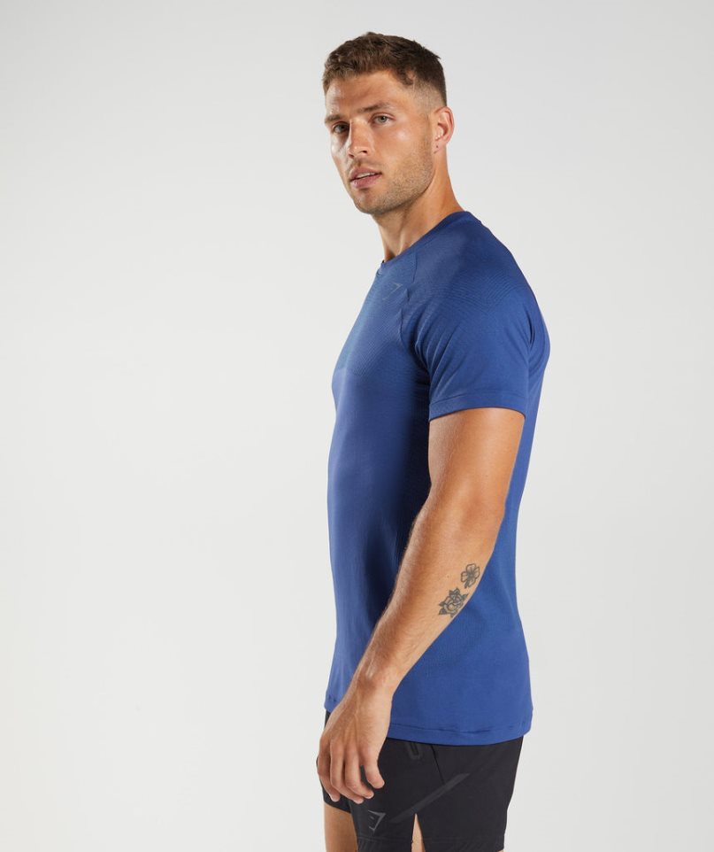 Gymshark Apex Seamless T-shirts Herren Blau | AT-42-EDIK