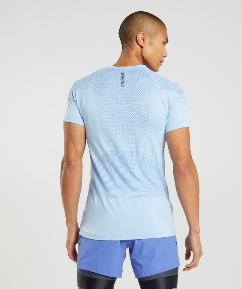 Gymshark Apex Seamless T-shirts Herren Hellblau | AT-37-YIDF