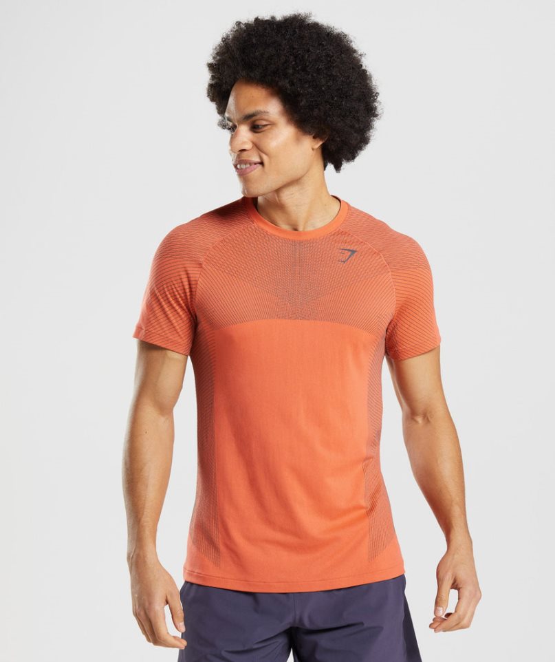 Gymshark Apex Seamless T-shirts Herren Orange | AT-71-WIVL