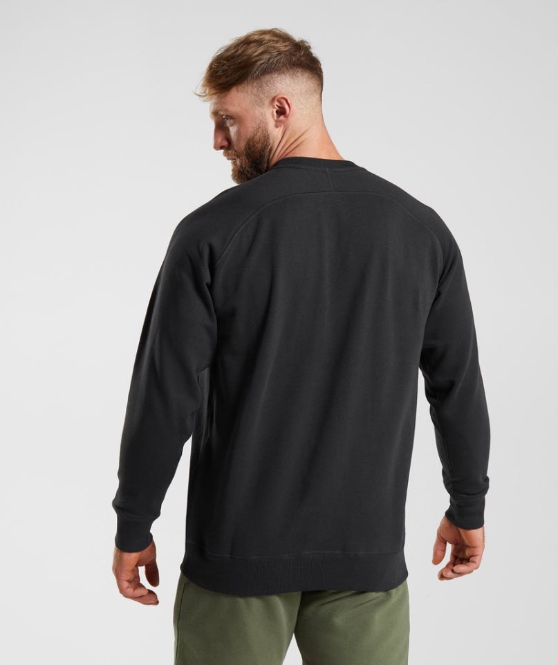 Gymshark Apollo Crew Sweatshirts Herren Schwarz | AT-07-OYPN