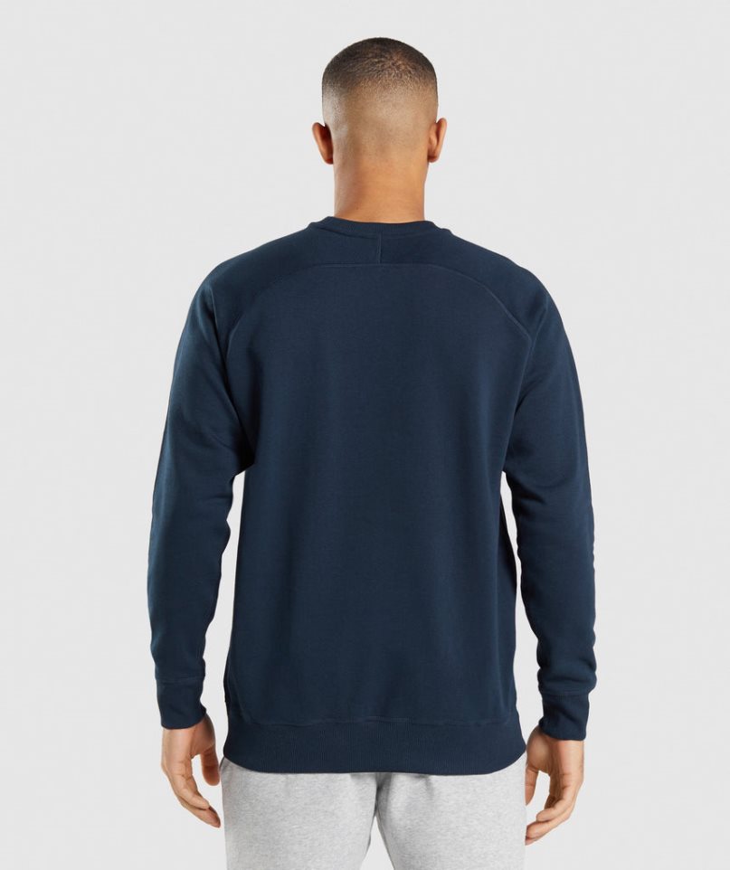 Gymshark Apollo Crew Sweatshirts Herren Navy | AT-83-BHDY