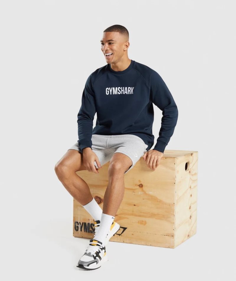 Gymshark Apollo Crew Sweatshirts Herren Navy | AT-83-BHDY