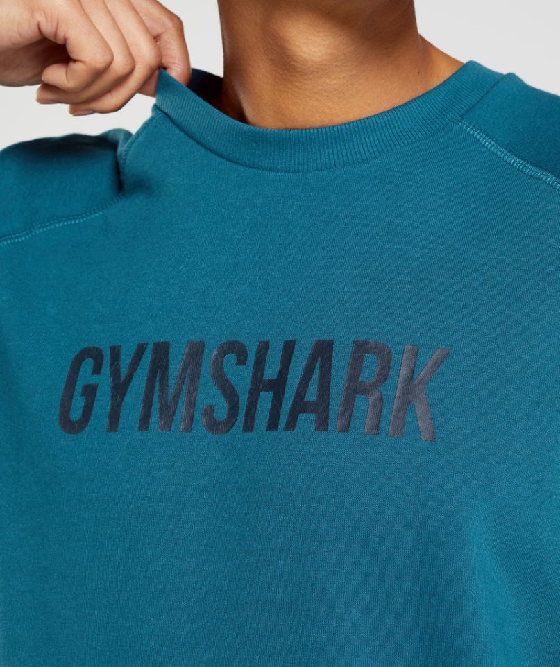 Gymshark Apollo Crew Sweatshirts Herren Türkis | AT-90-QMIH