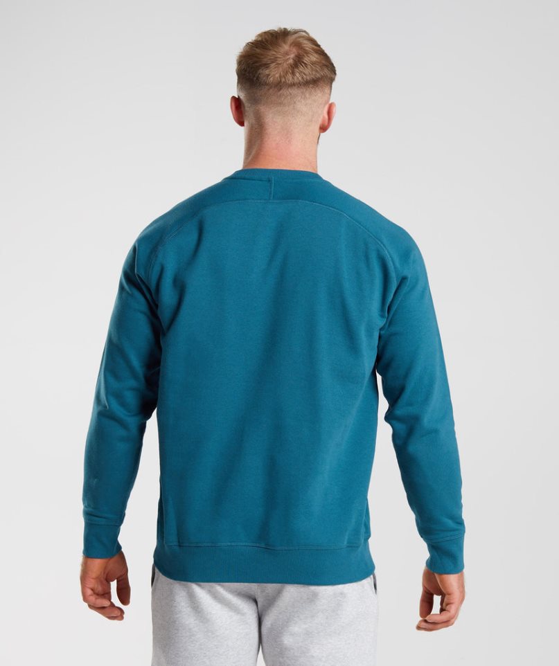 Gymshark Apollo Crew Sweatshirts Herren Türkis | AT-93-ZGEO