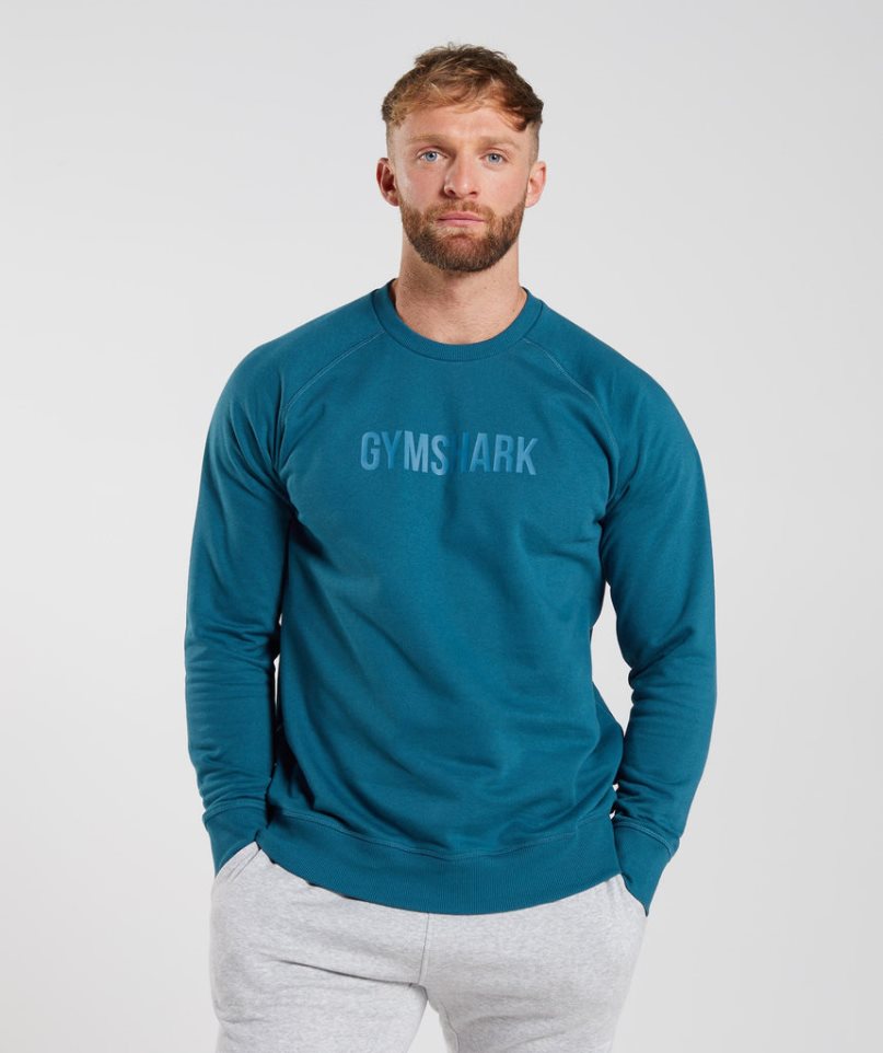 Gymshark Apollo Crew Sweatshirts Herren Türkis | AT-93-ZGEO