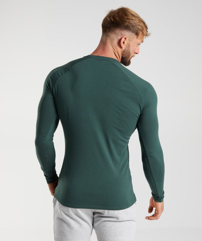 Gymshark Apollo Long Sleeve T-shirts Herren Grün | AT-28-ESJL