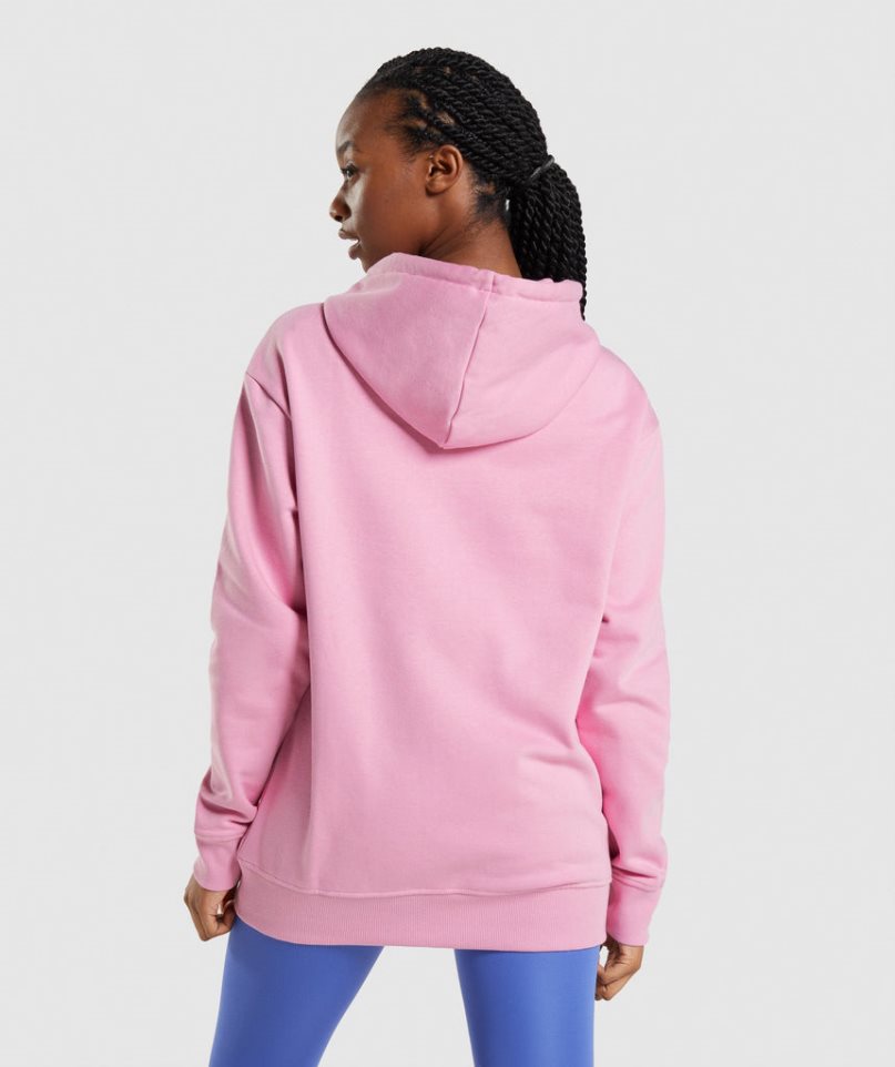 Gymshark Apollo Oversized Hoodie Damen Rosa | AT-02-LWRD