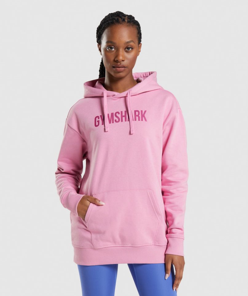 Gymshark Apollo Oversized Hoodie Damen Rosa | AT-02-LWRD