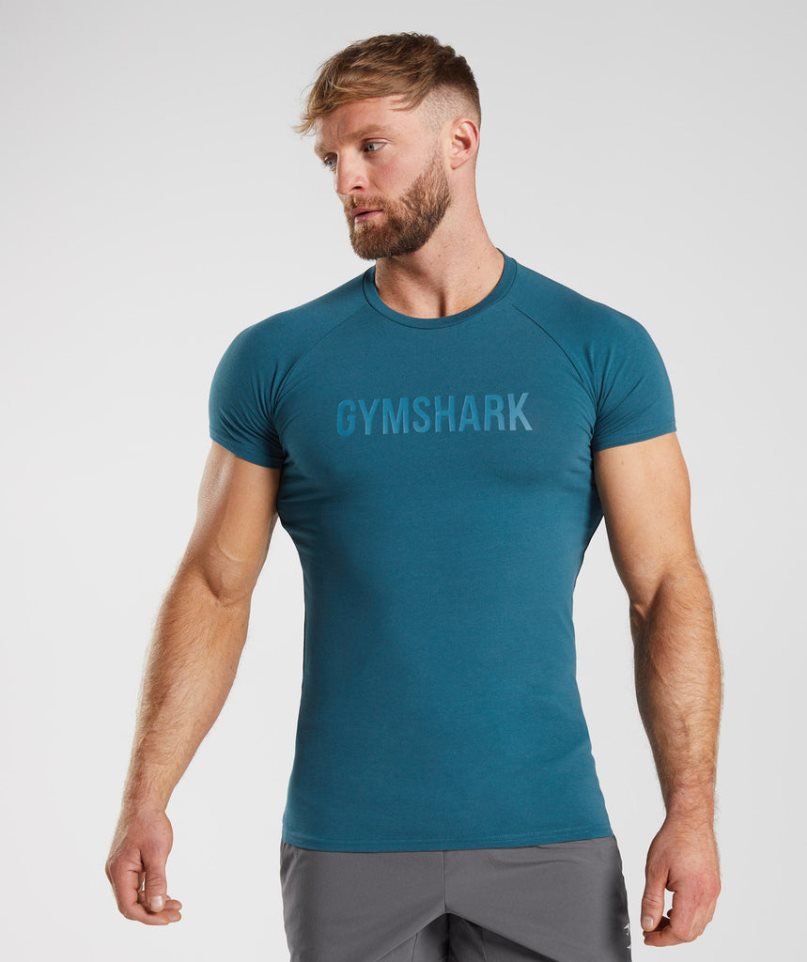 Gymshark Apollo T-shirts Herren Blau | AT-49-LFRK