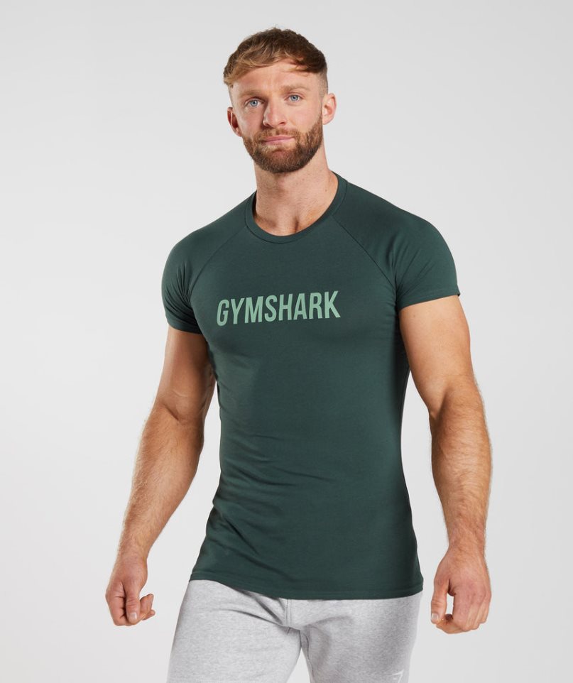 Gymshark Apollo T-shirts Herren Grün | AT-34-UICB