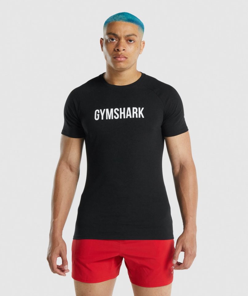 Gymshark Apollo T-shirts Herren Schwarz | AT-36-HCIQ