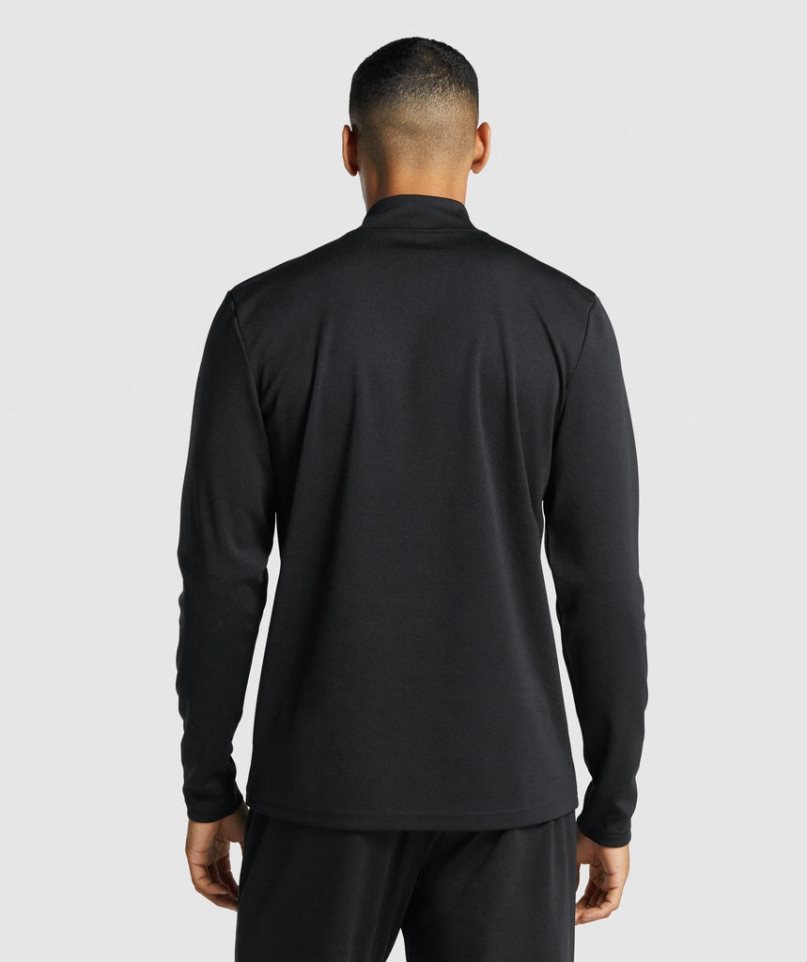 Gymshark Arrival 1/4 Zip Sweatshirts Herren Schwarz | AT-71-IYVM