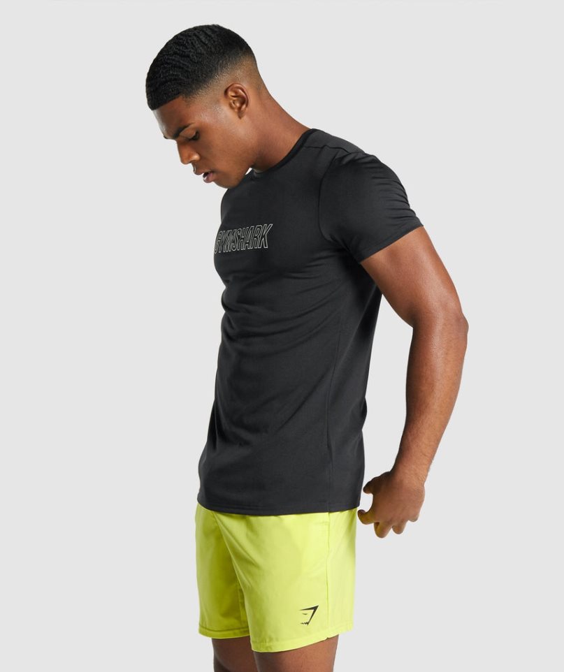 Gymshark Arrival Graphic T-shirts Herren Schwarz | AT-16-UVDJ