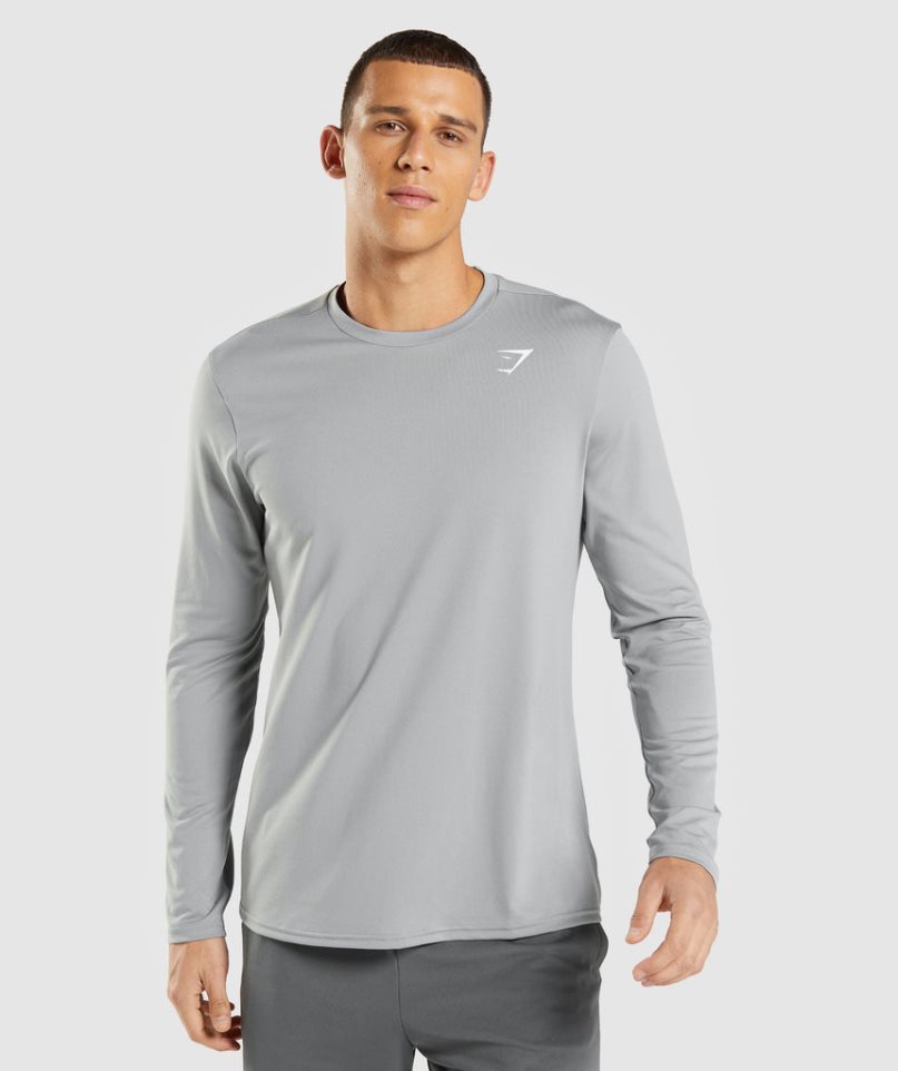 Gymshark Arrival Long Sleeve T-shirts Herren Grau | AT-10-QNAB