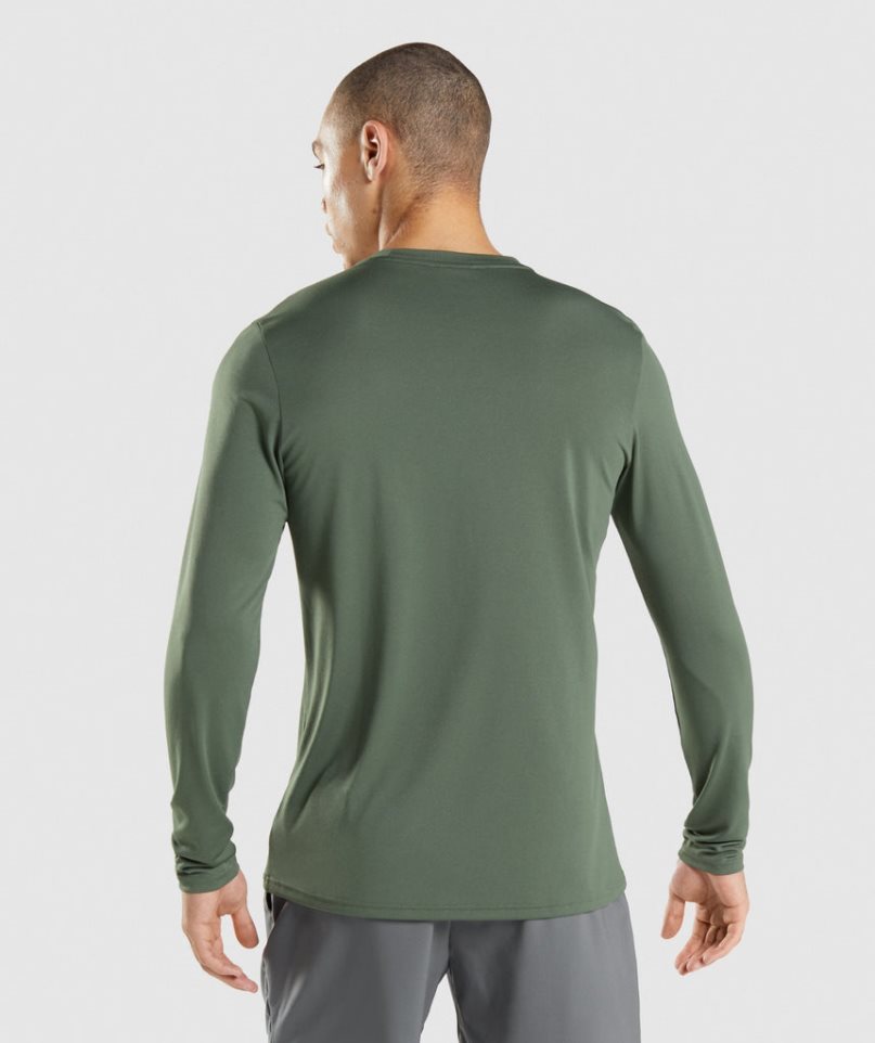 Gymshark Arrival Long Sleeve T-shirts Herren Grün | AT-21-OTHV