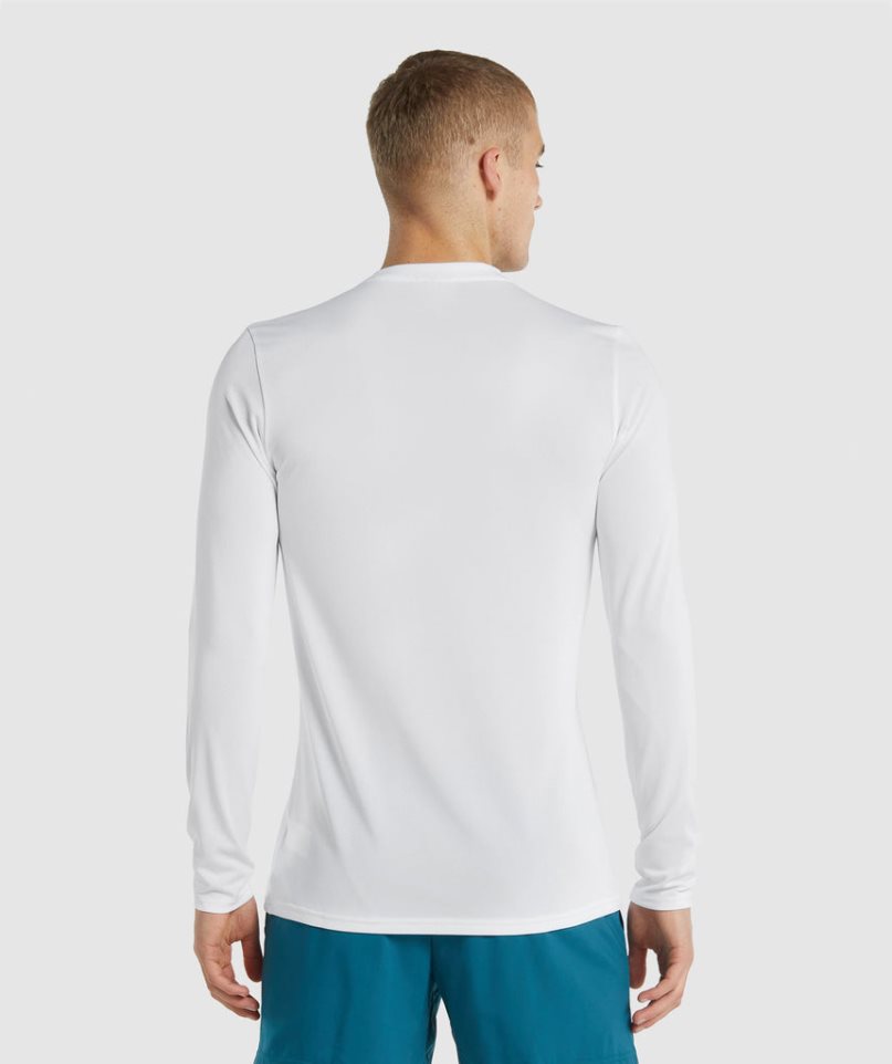 Gymshark Arrival Long Sleeve T-shirts Herren Weiß | AT-57-MRUB