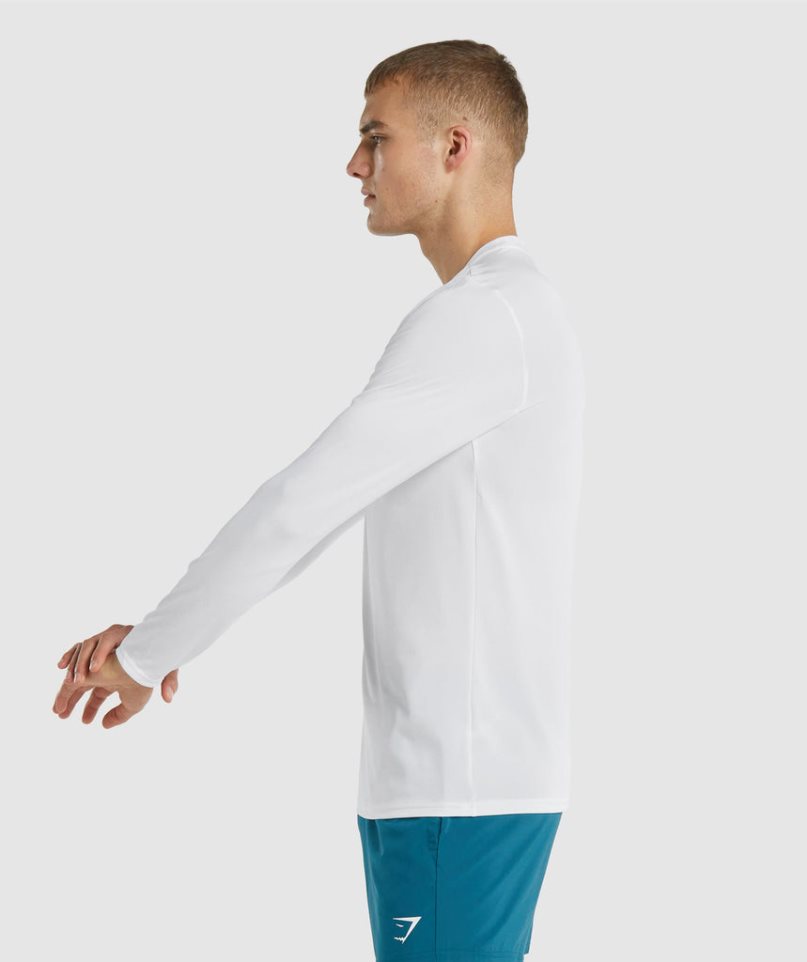 Gymshark Arrival Long Sleeve T-shirts Herren Weiß | AT-57-MRUB