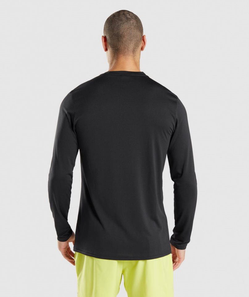 Gymshark Arrival Long Sleeve T-shirts Herren Schwarz | AT-79-TIOQ