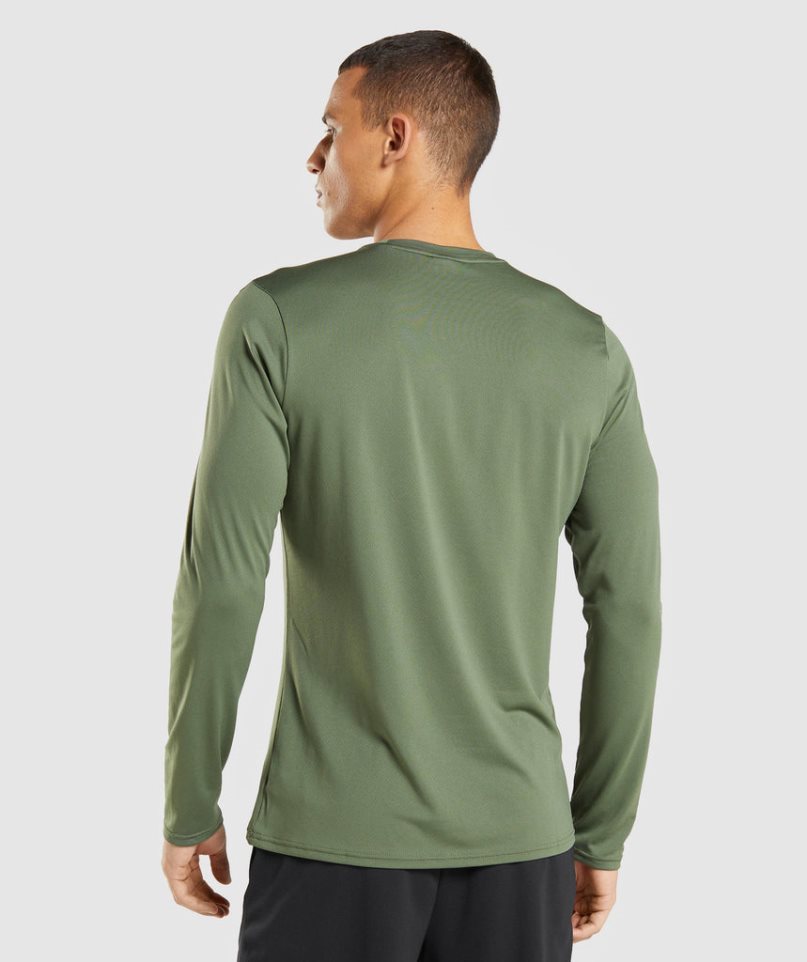 Gymshark Arrival Long Sleeve T-shirts Herren Olivgrün | AT-90-OTKM