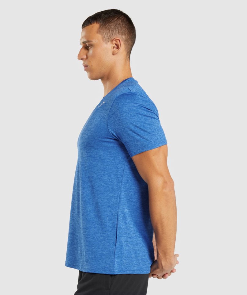 Gymshark Arrival Marl T-shirts Herren Blau | AT-36-VUHF