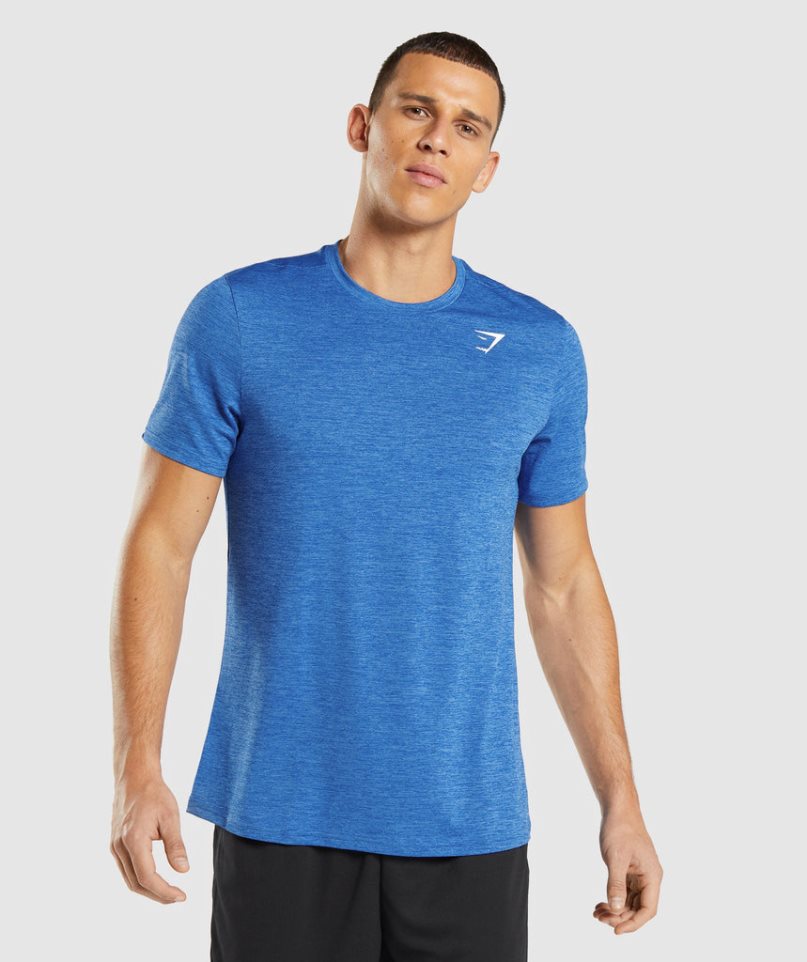 Gymshark Arrival Marl T-shirts Herren Blau | AT-36-VUHF