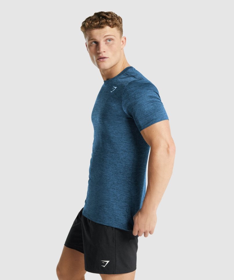 Gymshark Arrival Marl T-shirts Herren Navy | AT-52-PDLQ