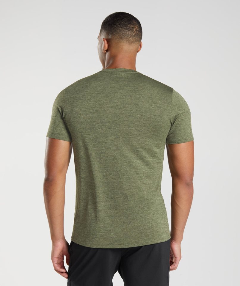 Gymshark Arrival Marl T-shirts Herren Olivgrün | AT-60-MOCK