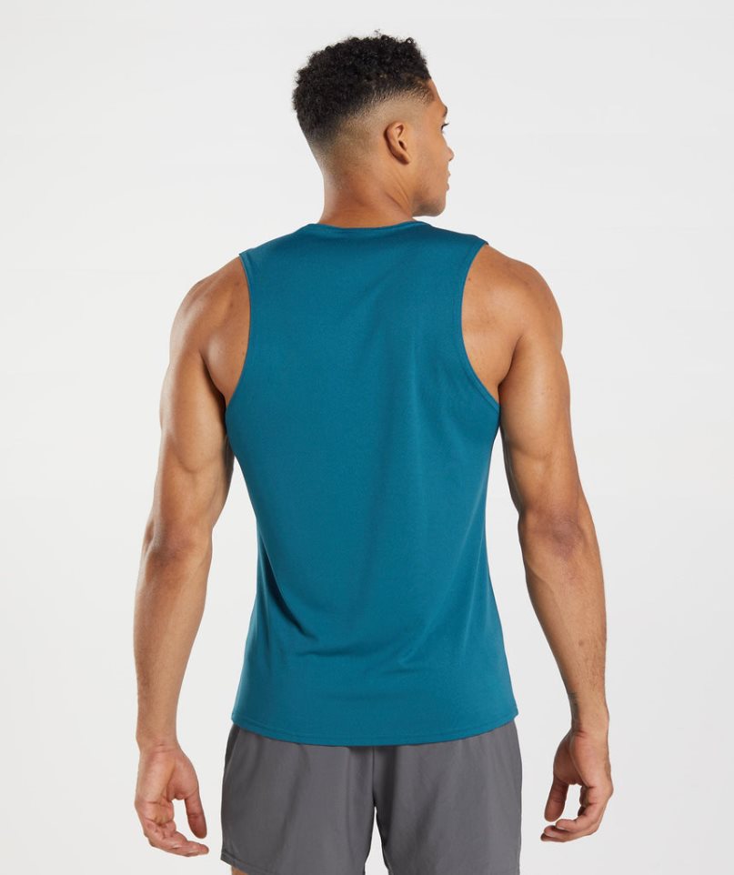 Gymshark Arrival Muskelshirt Herren Blau | AT-19-GTCV