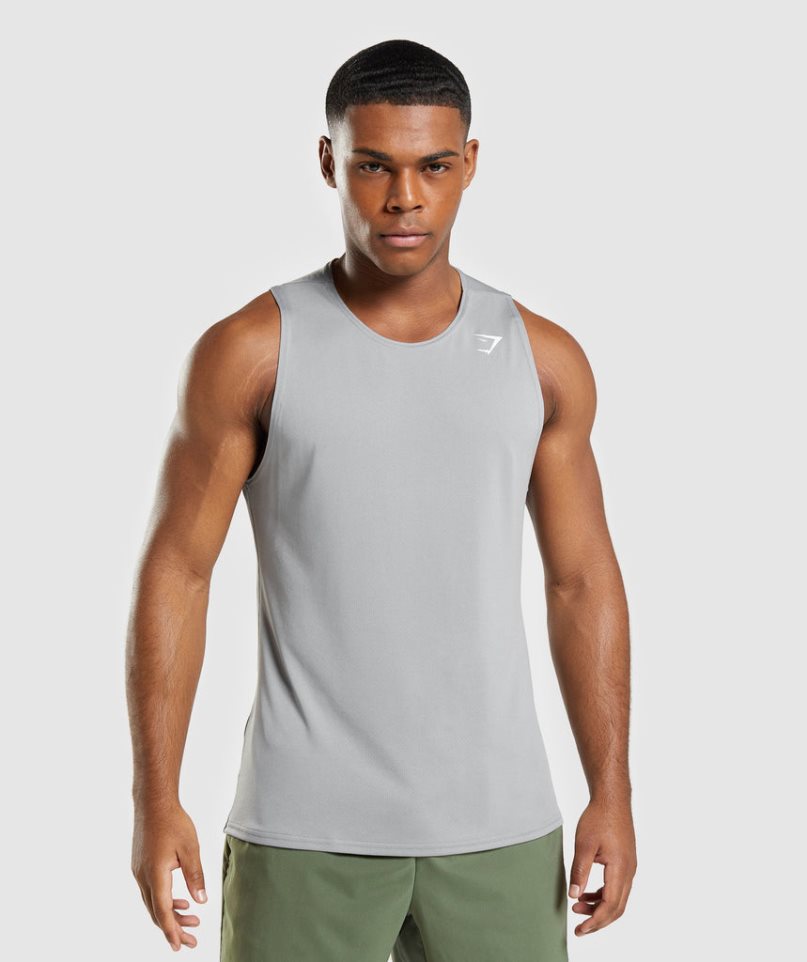 Gymshark Arrival Muskelshirt Herren Hellgrau | AT-12-GPZA