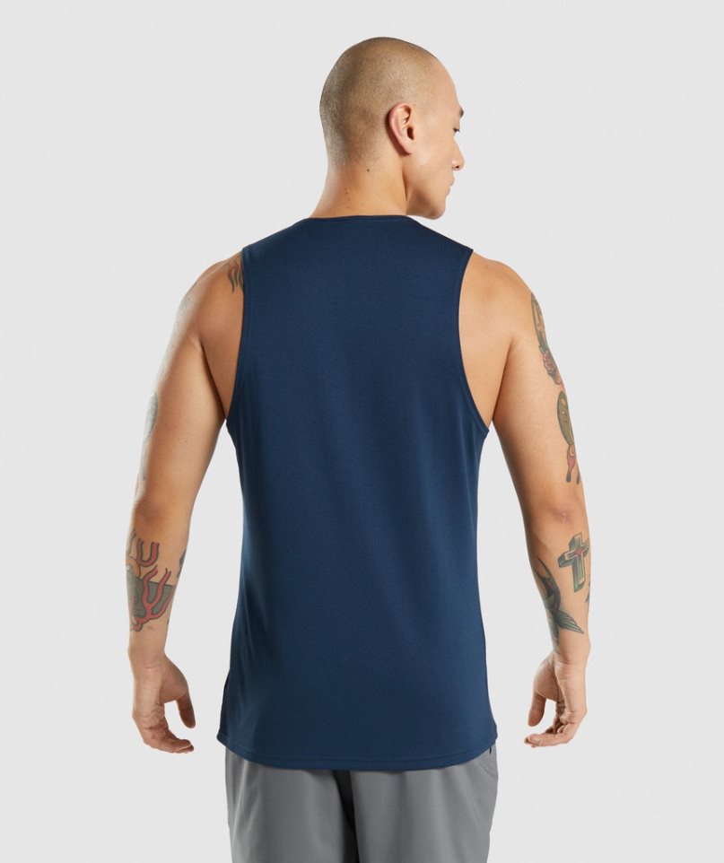 Gymshark Arrival Muskelshirt Herren Navy | AT-20-NWOV