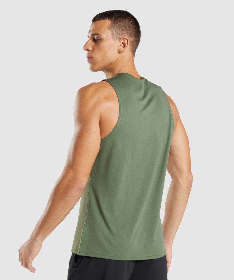 Gymshark Arrival Muskelshirt Herren Olivgrün | AT-91-JEFU