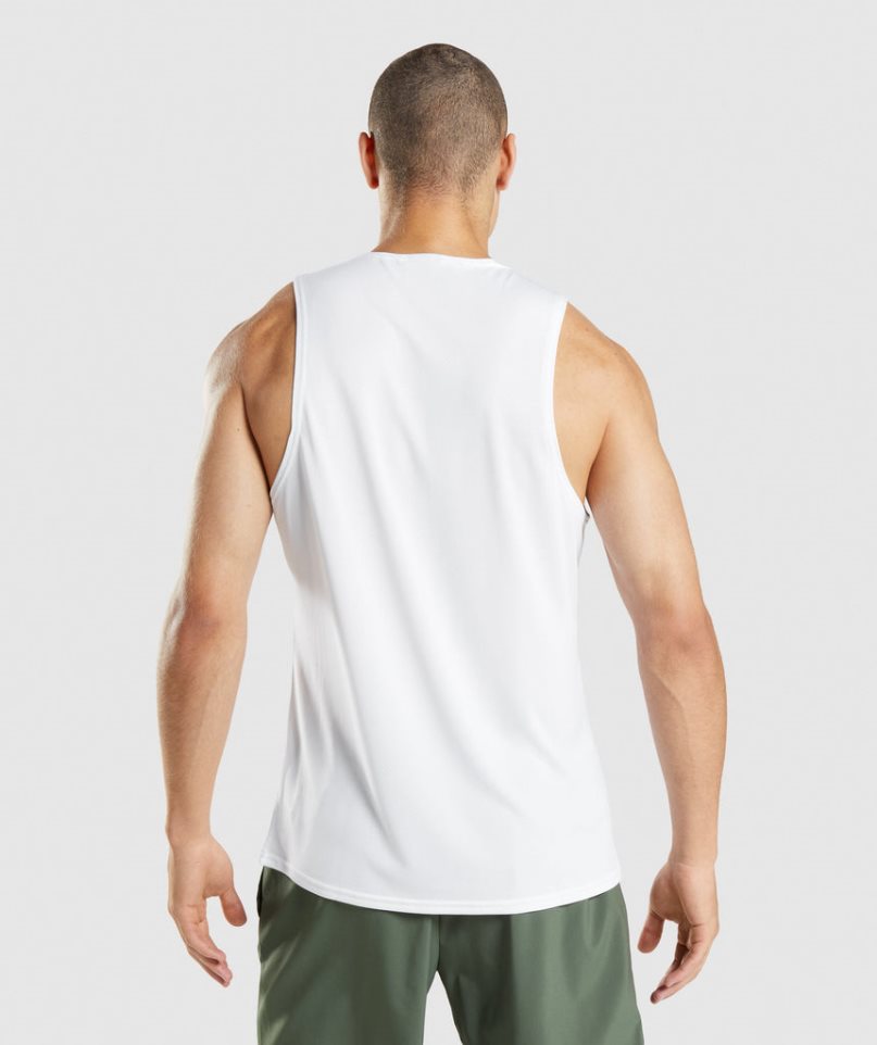 Gymshark Arrival Muskelshirt Herren Weiß | AT-03-MJSI