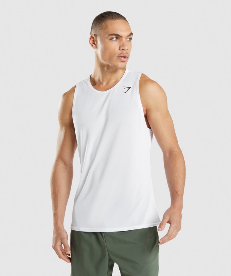 Gymshark Arrival Muskelshirt Herren Weiß | AT-03-MJSI